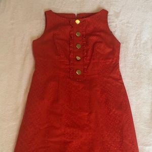 Taylor Dress Orange with Gold Buttons Size 4